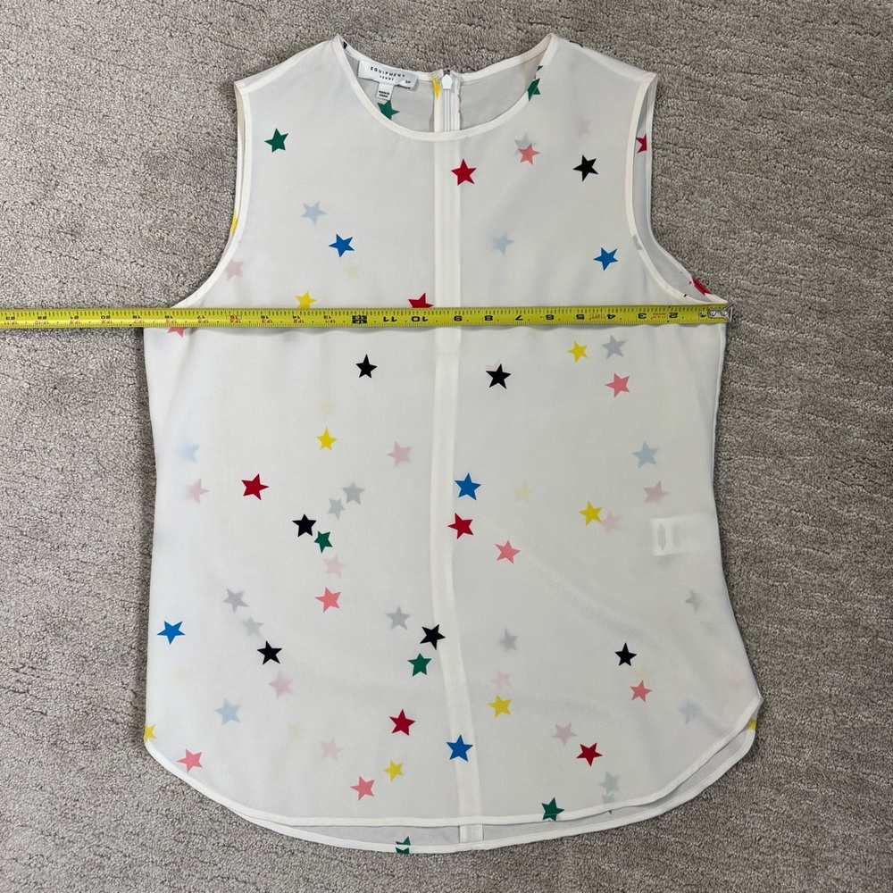 Equipment 100% Silk Rainbow Star Print Top - Picture 10 of 13